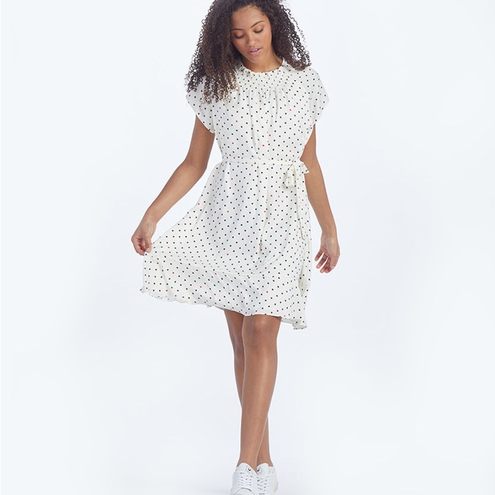 Summersault Polka Dot Silk Dress